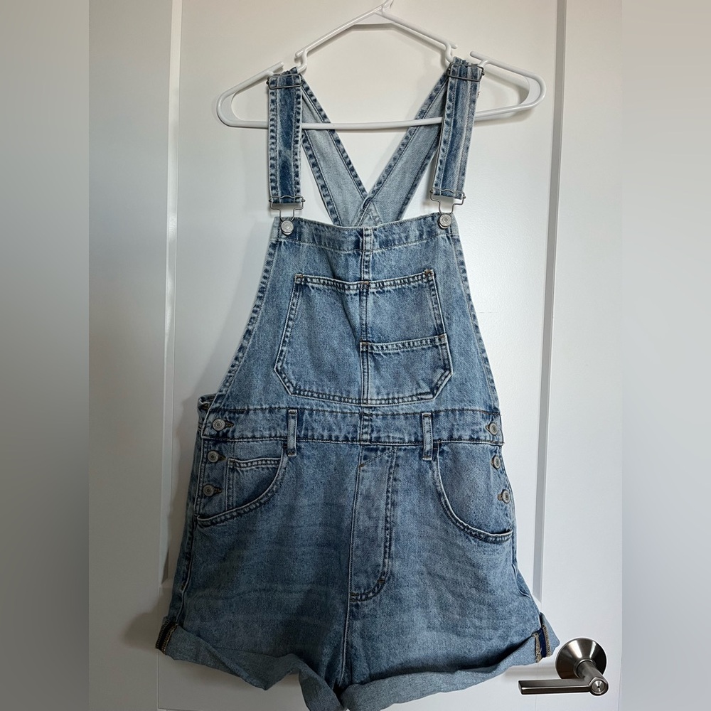We The Free Light Blue Denim Ziggy Shortalls